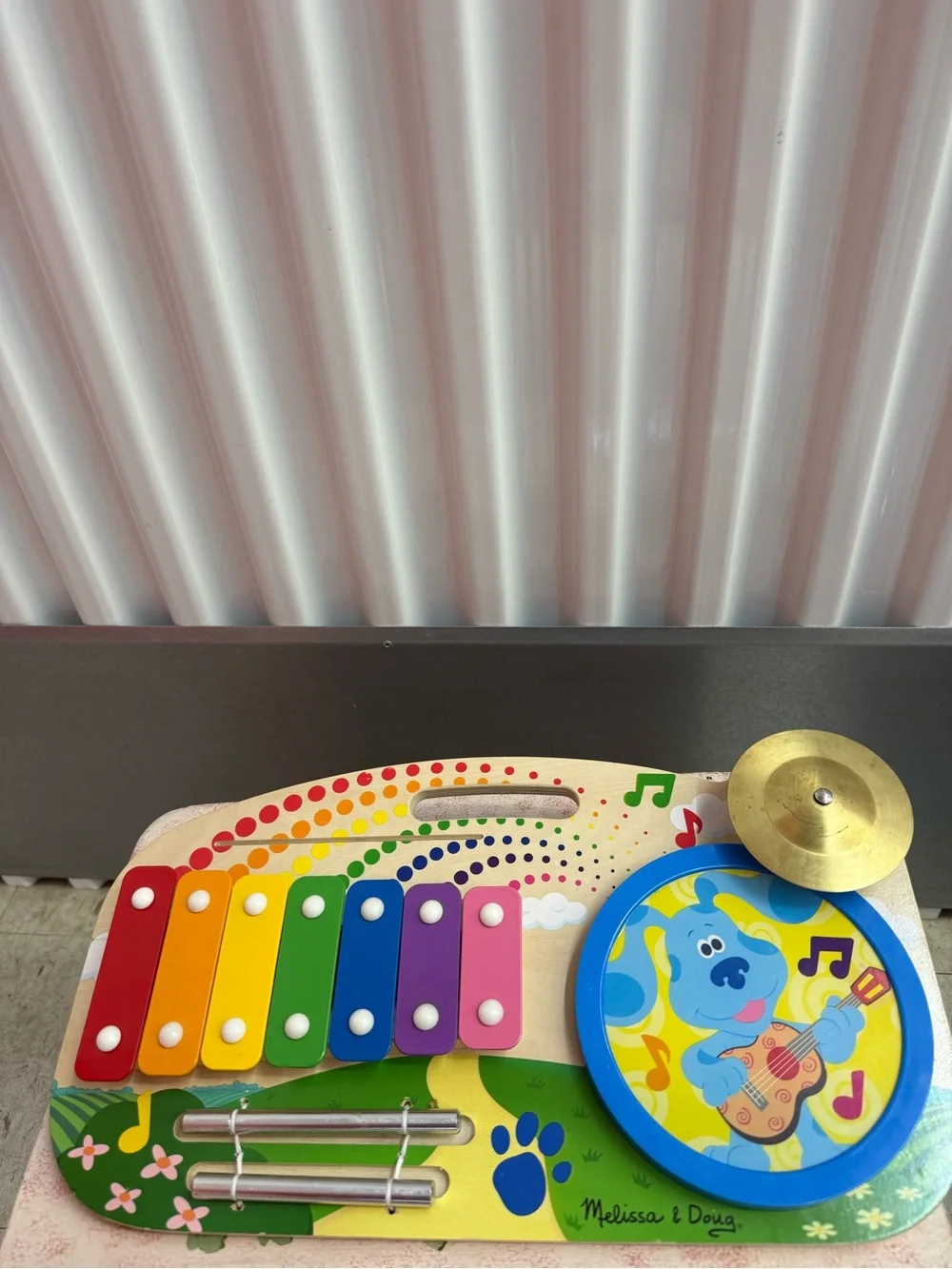 Wooden Rainbow Xylophone & Drum Activity Toy - Multicolor